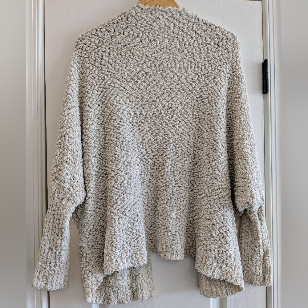 Umgee Ivory Open Front Drop Shoulder Popcorn Cardigan Women's Sweater Size S - Picture 12 of 16